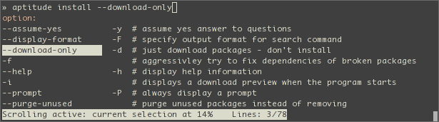 Completamento dei pacchetti di aptitude in Zsh